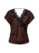Donkerbuine top iduncc lace ss blouse