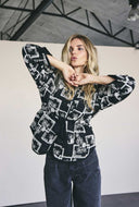 Zwarte quilt jacket embroiderycc
