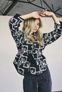 Zwarte quilt jacket embroiderycc