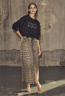 Panterprint denim rok leocc