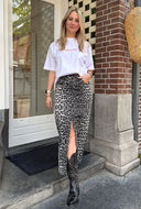 Panterprint denim rok leocc
