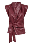 Donkerrode top gittcc pleat