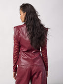 Donkerrode top gittcc pleat