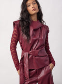 Donkerrode top gittcc pleat