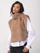 Beige faux fur spencer feracc