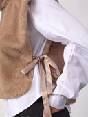 Beige faux fur spencer feracc