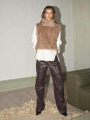 Beige faux fur spencer feracc