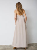 Beige maxi jurk evacc strap dress