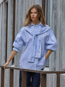 Blauw gestreepte blouse fioracc stripe