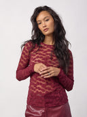 Bordeauxrode mesh top penolacc
