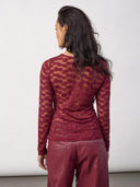 Bordeauxrode mesh top penolacc