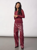 Bordeauxrode mesh top penolacc