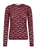 Bordeauxrode mesh top penolacc