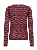 Bordeauxrode mesh top penolacc