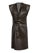 Faux leather jurk gittcc pleat dress