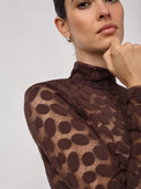 Bruine mesh top penolacc