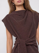 Bruine mouwloze glitter top esticc