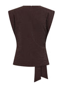 Bruine mouwloze glitter top esticc
