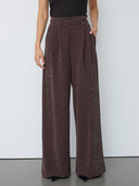 Bruine pantalon met lurex esticc