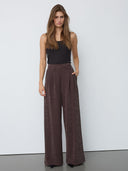 Bruine pantalon met lurex esticc