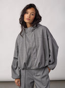 Lichtgrijs sweatvest lancecc balloon hoodie