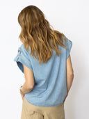 Mouwloze denim blouse sharoncc denim vest