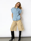 Mouwloze denim blouse sharoncc denim vest