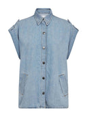 Mouwloze denim blouse sharoncc denim vest