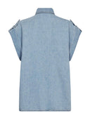 Mouwloze denim blouse sharoncc denim vest