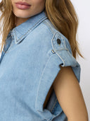 Mouwloze denim blouse sharoncc denim vest