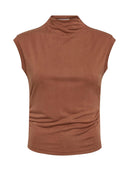 Mouwloze bruine top camillacc tee