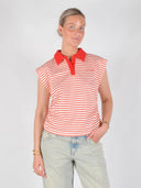 Rood wit gestreepte polo normacc stripe