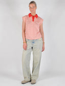 Rood wit gestreepte polo normacc stripe