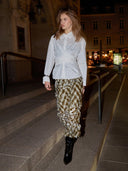 Witte blouse met strikdetail halencc tie shirt