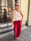 Zijdelook top cambriacc dot top