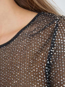 Zwarte mesh top met pailletten nasocc sequin