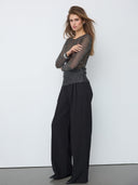 Zwarte mesh top met pailletten nasocc sequin