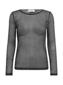 Zwarte mesh top met pailletten nasocc sequin
