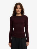 Bordeaux longsleeve met rib