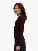 Bordeaux longsleeve met rib