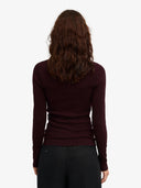 Bordeaux longsleeve met rib