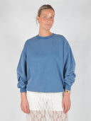 Oversized sweater in faded indigo