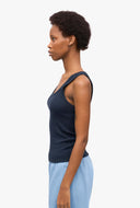 Basis tank top met rib