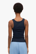 Basis tank top met rib