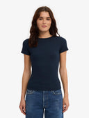 Aangesloten t-shirt met rib