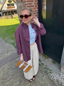 Donkerrode oversized linnen blouse