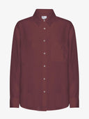 Donkerrode oversized linnen blouse