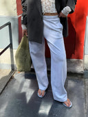 Lichtgrijze straight leg sweatpants