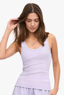 Basis tank top met rib