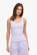 Basis tank top met rib